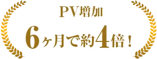 バクヤスAI 記事代行 で 6ヶ月で PV増加 約4倍!