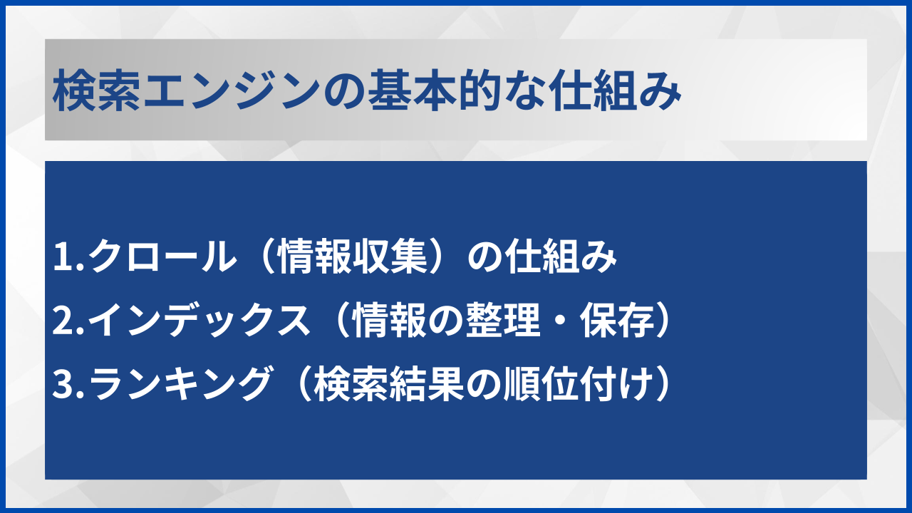 検索エンジンの基本的な仕組み