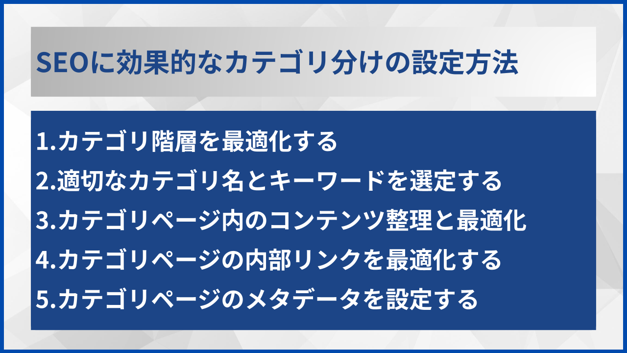 SEOに効果的なカテゴリ分けの設定方法