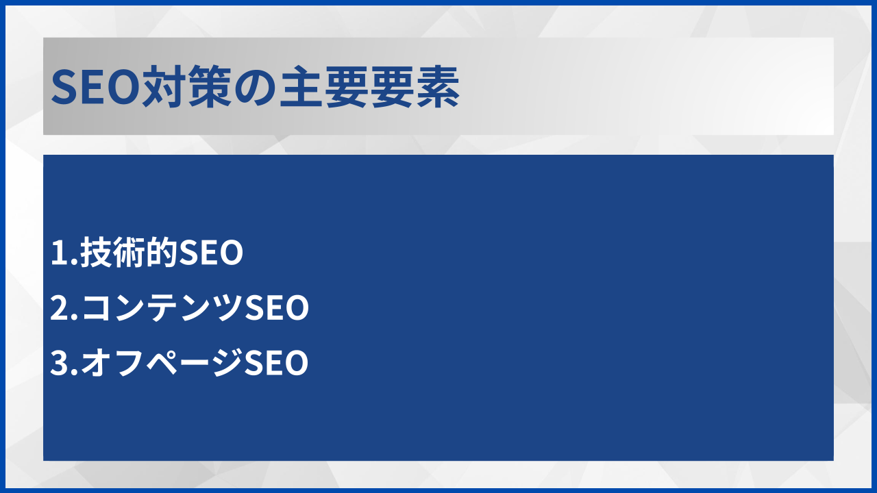 SEO対策の主要要素