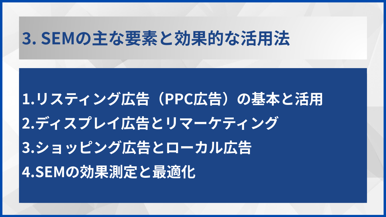 3. SEMの主な要素と効果的な活用法