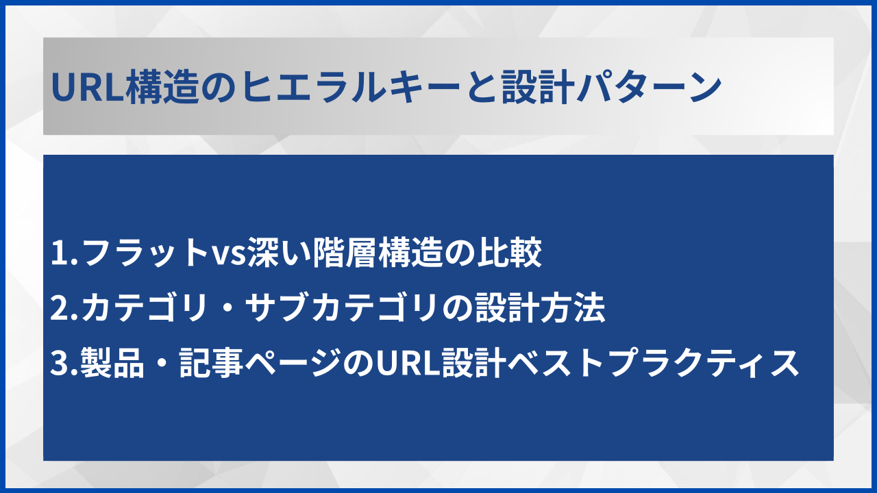 URL構造のヒエラルキーと設計パターン