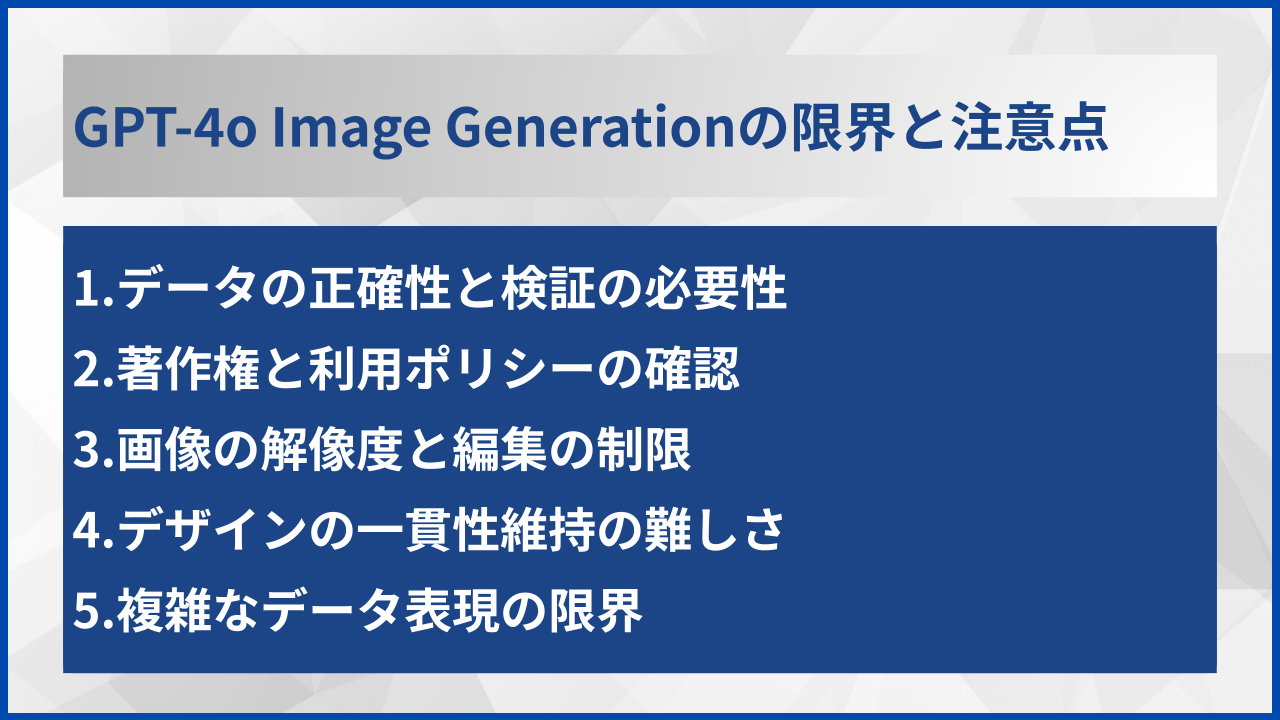 GPT-4o Image Generationの限界と注意点