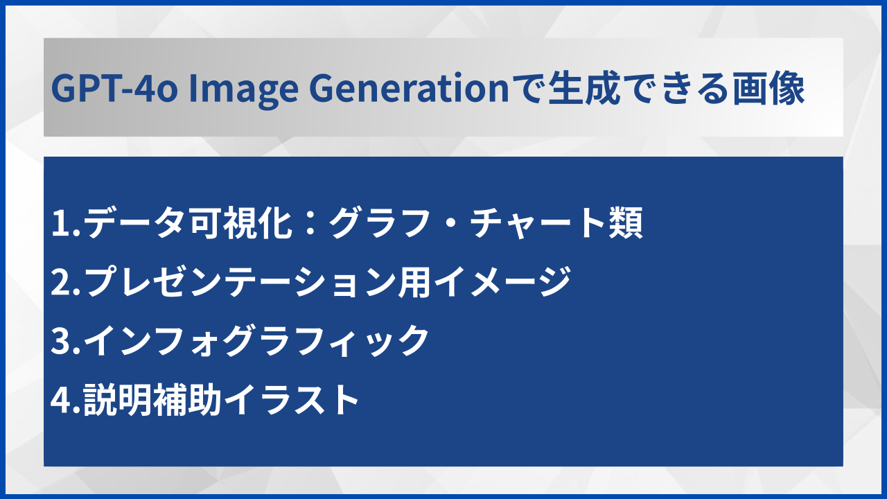 GPT-4o Image Generationで生成できる画像