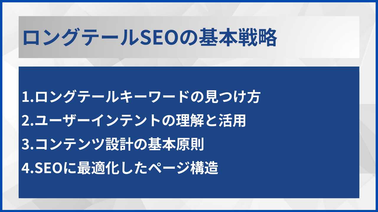 ロングテールSEOの基本戦略