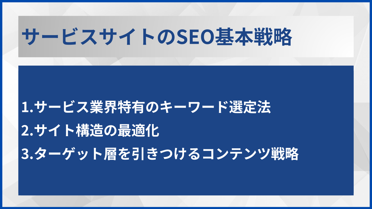 サービスサイトのSEO基本戦略