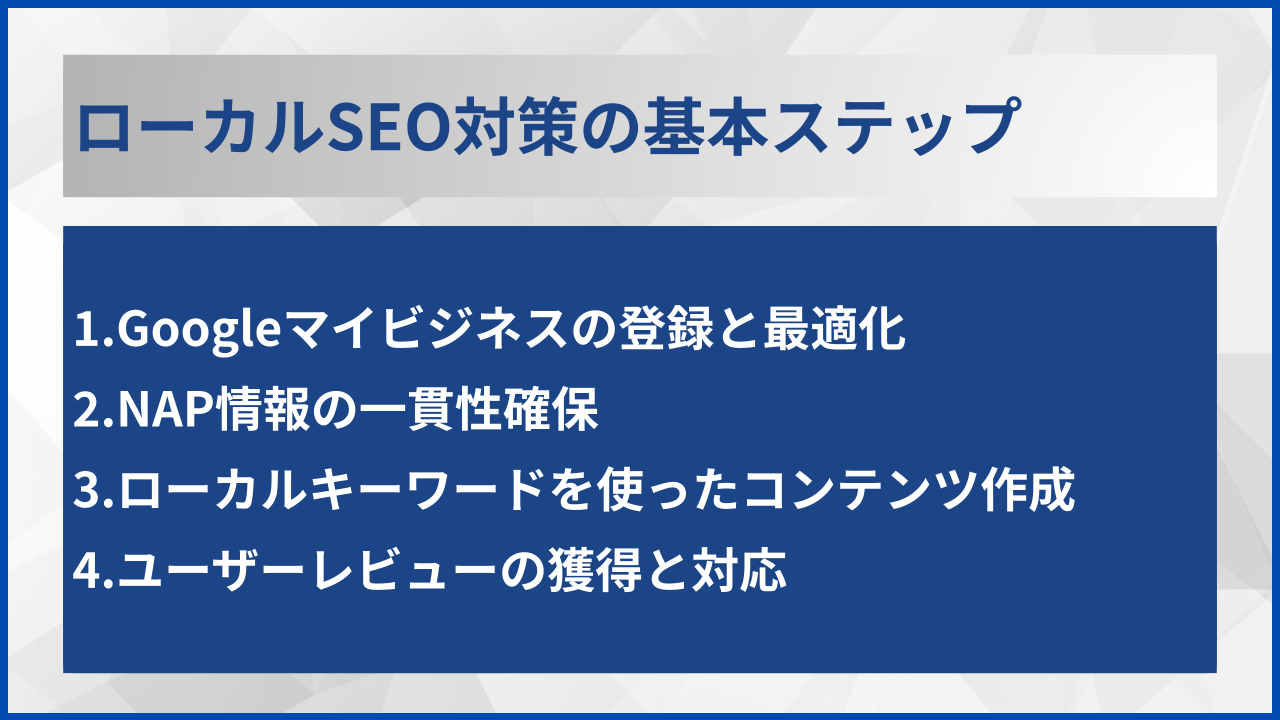 ローカルSEO対策の基本ステップ