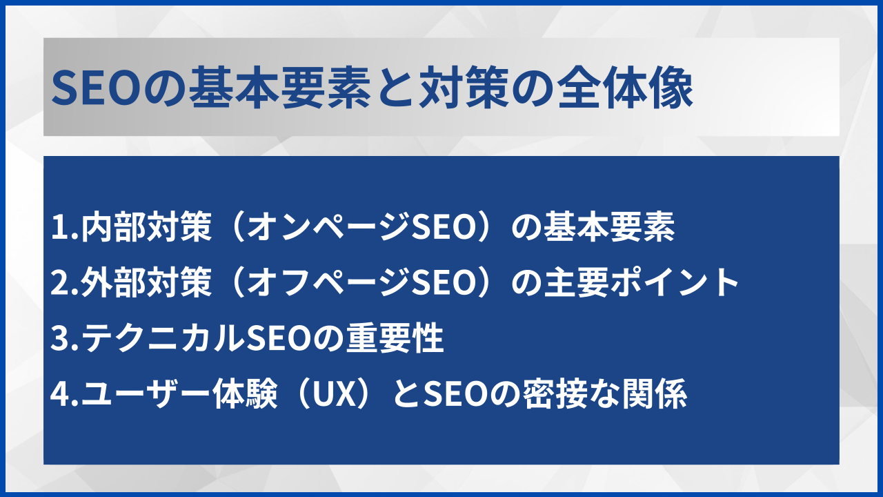 SEOの基本要素と対策の全体像
