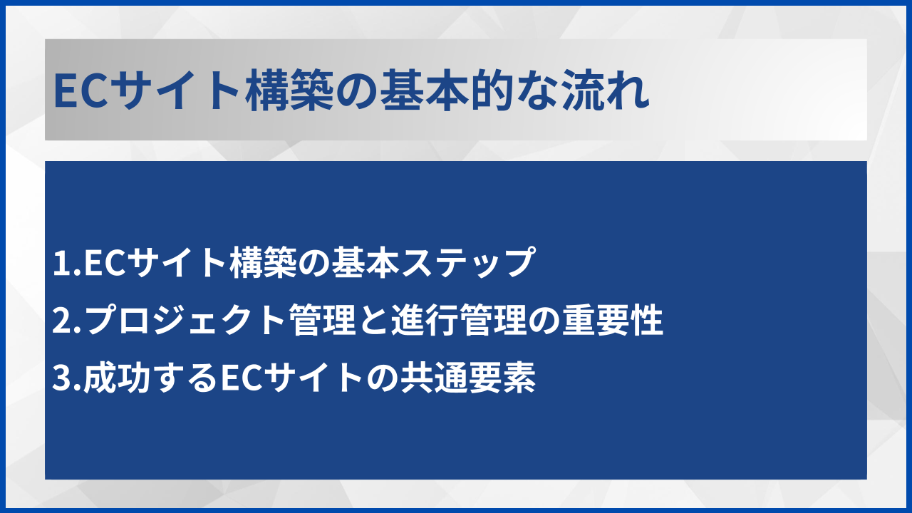 ECサイト構築の基本的な流れ