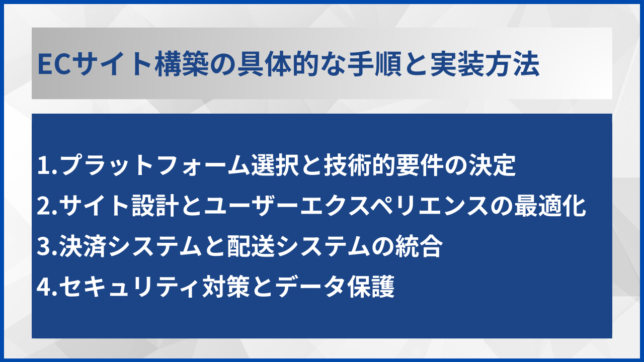 ECサイト構築の具体的な手順と実装方法