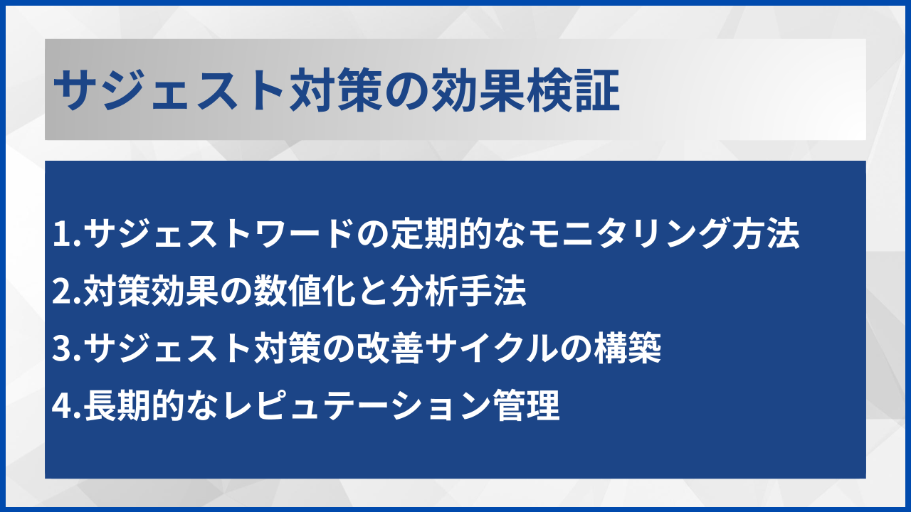 サジェスト対策の効果検証