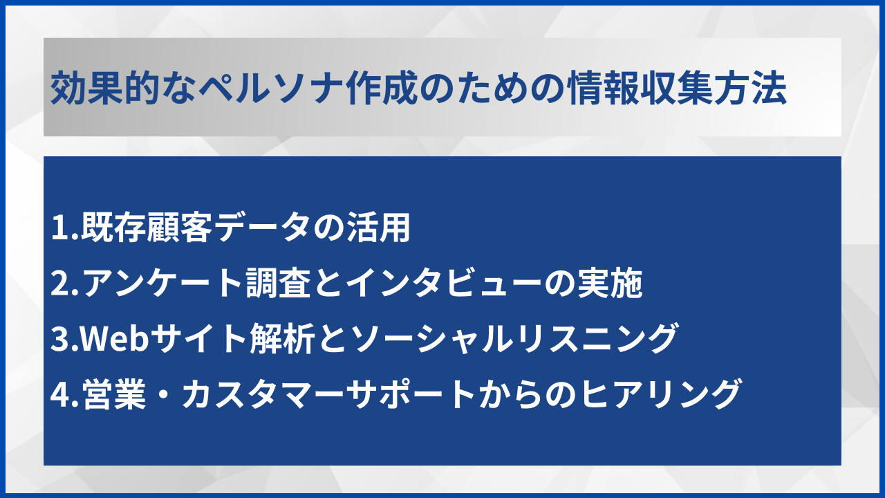 効果的なペルソナ作成のための情報収集方法