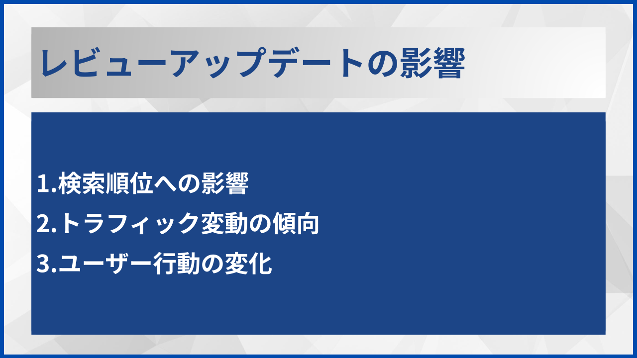 レビューアップデートの影響