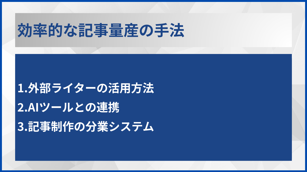 効率的な記事量産の手法