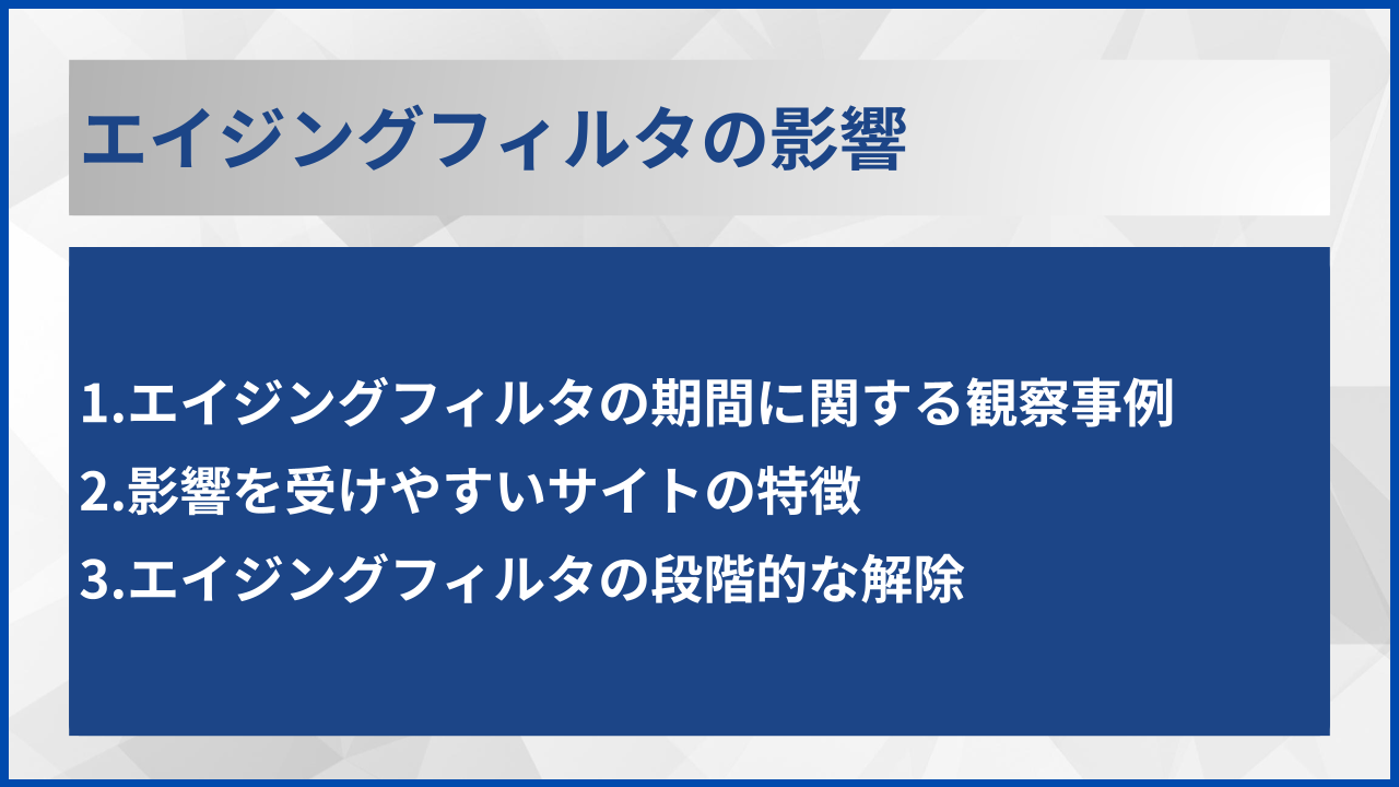エイジングフィルタの影響