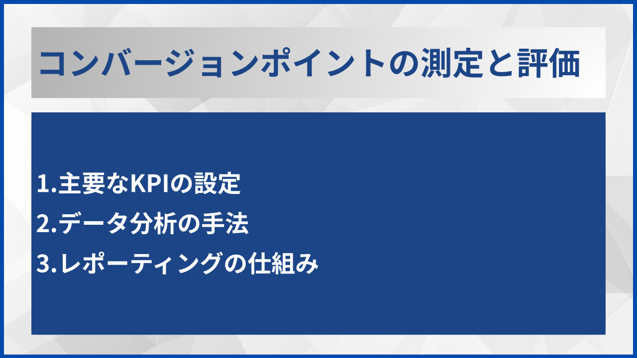 コンバージョンポイントの測定と評価