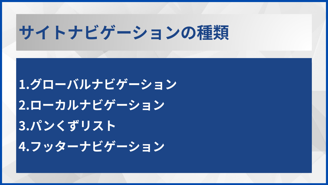 サイトナビゲーションの種類
