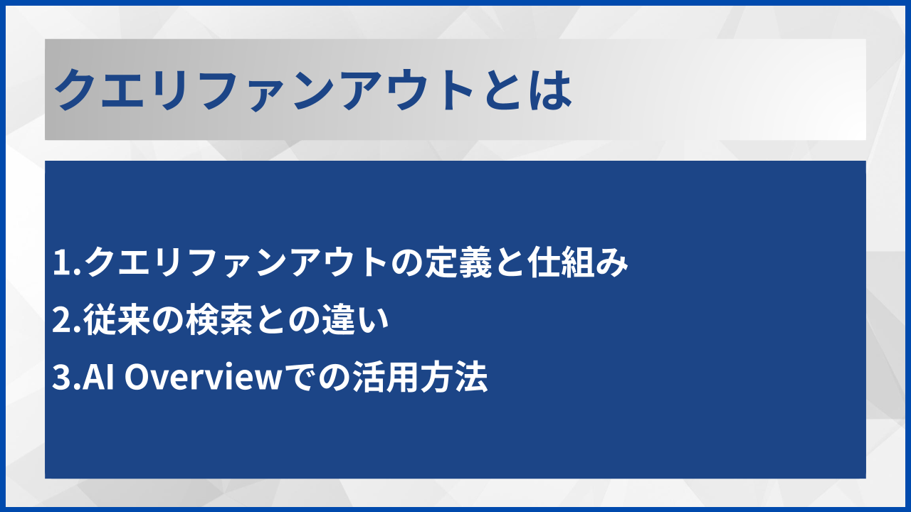 クエリファンアウトとは