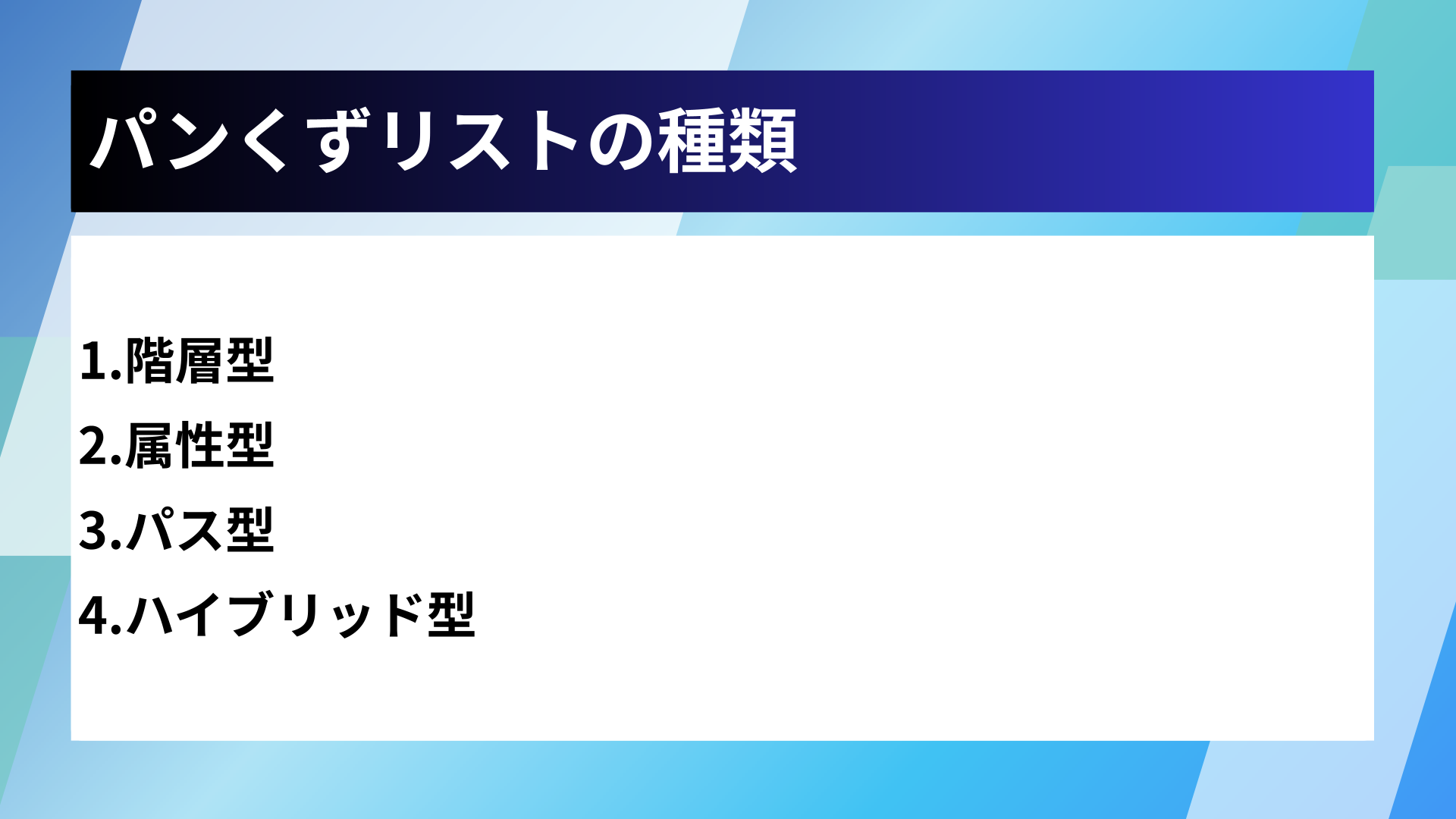 パンくずリストの種類