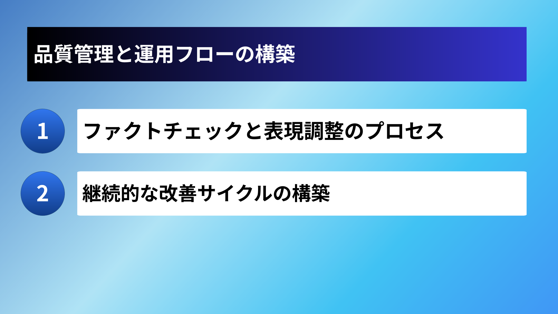 品質管理と運用フローの構築