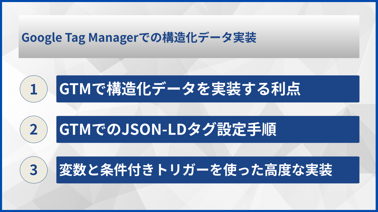 Google Tag Managerでの構造化データ実装