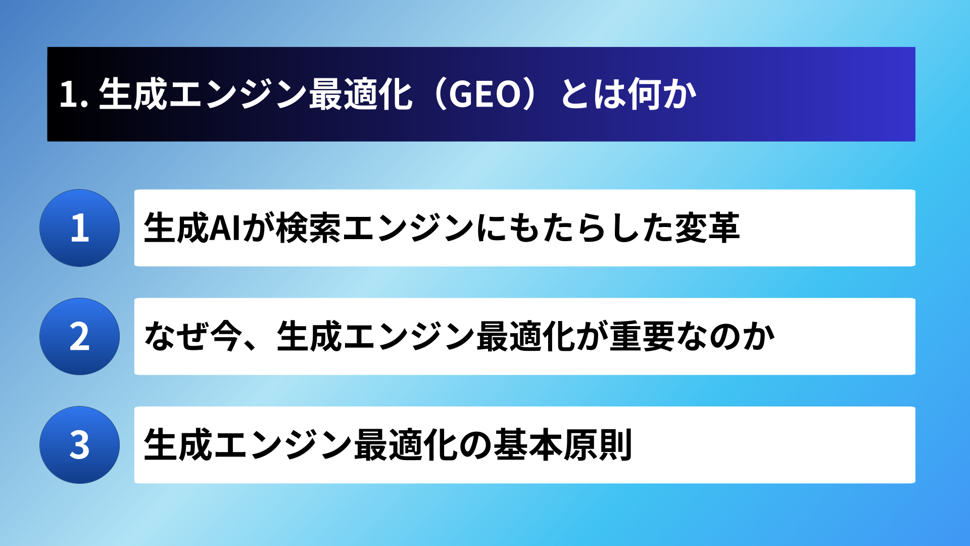 1. 生成エンジン最適化（GEO）とは何か