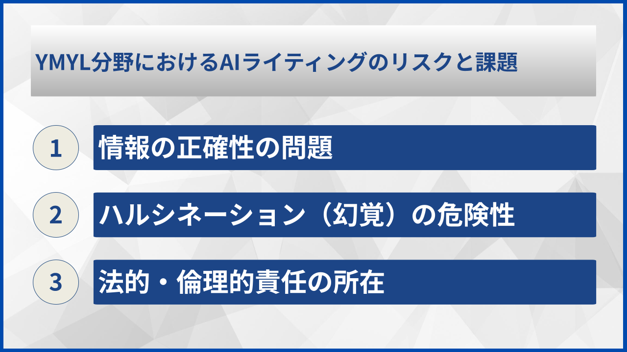 YMYL分野におけるAIライティングのリスクと課題