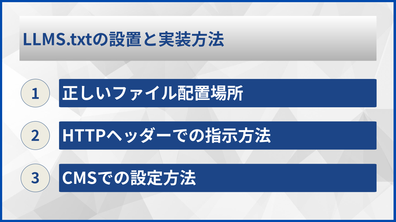 LLMS.txtの設置と実装方法