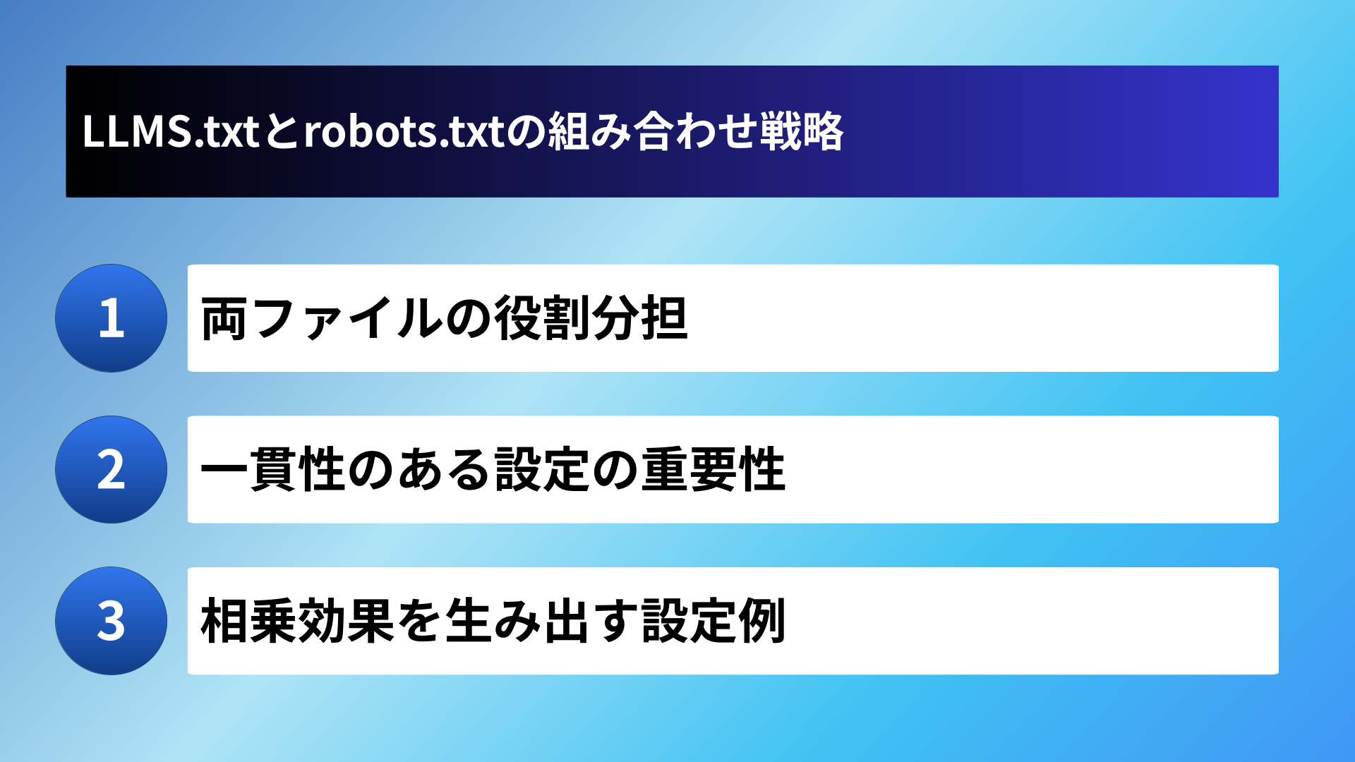 LLMS.txtとrobots.txtの組み合わせ戦略