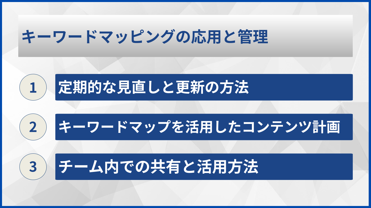 キーワードマッピングの応用と管理