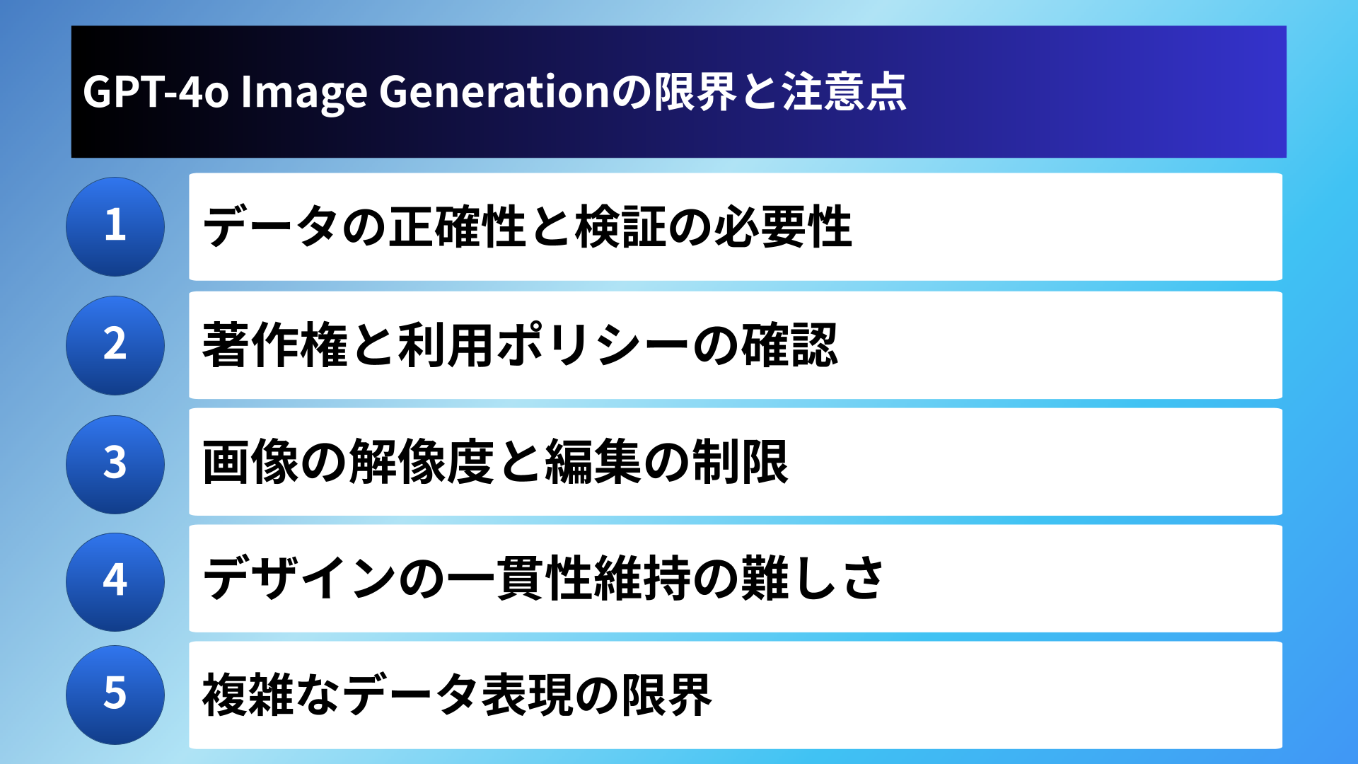 GPT-4o Image Generationの限界と注意点