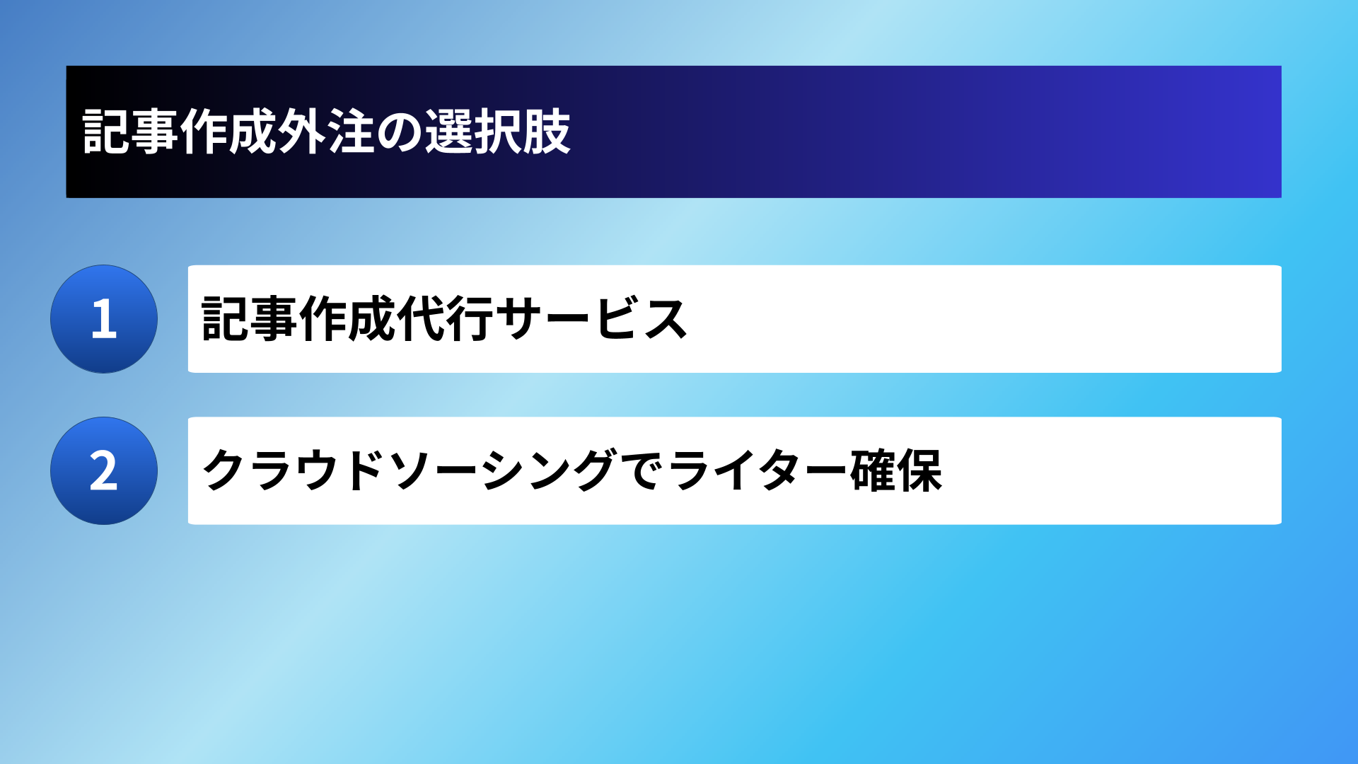 記事作成外注の選択肢