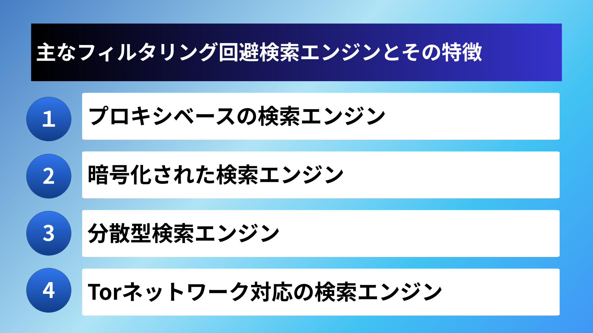 主なフィルタリング回避検索エンジンとその特徴