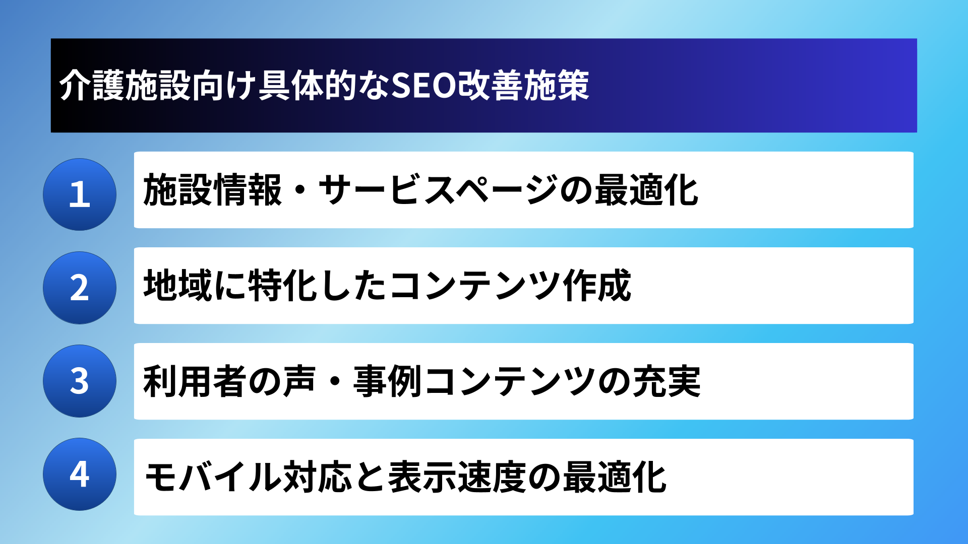 介護施設向け具体的なSEO改善施策
