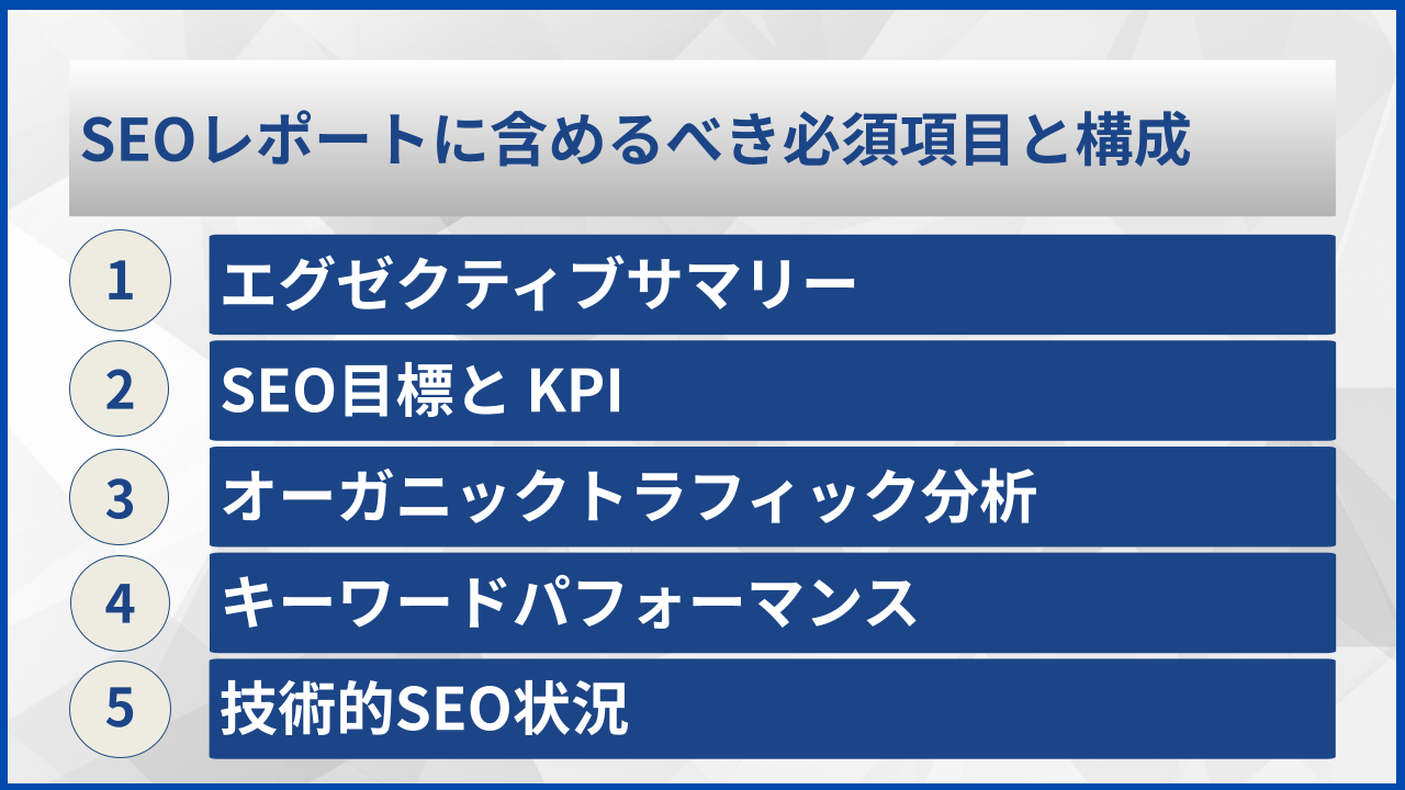 SEOレポートに含めるべき必須項目と構成