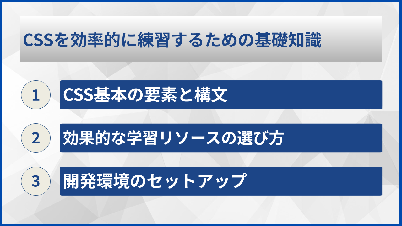 CSSを効率的に練習するための基礎知識