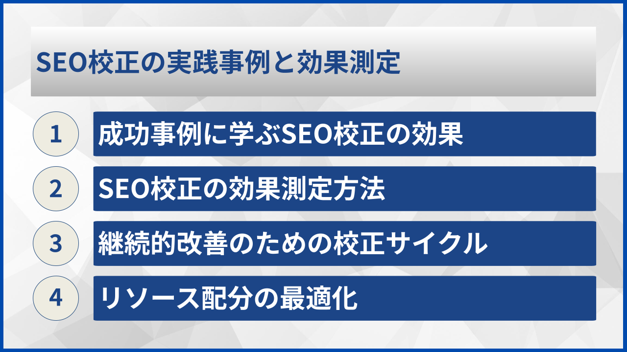 SEO校正の実践事例と効果測定