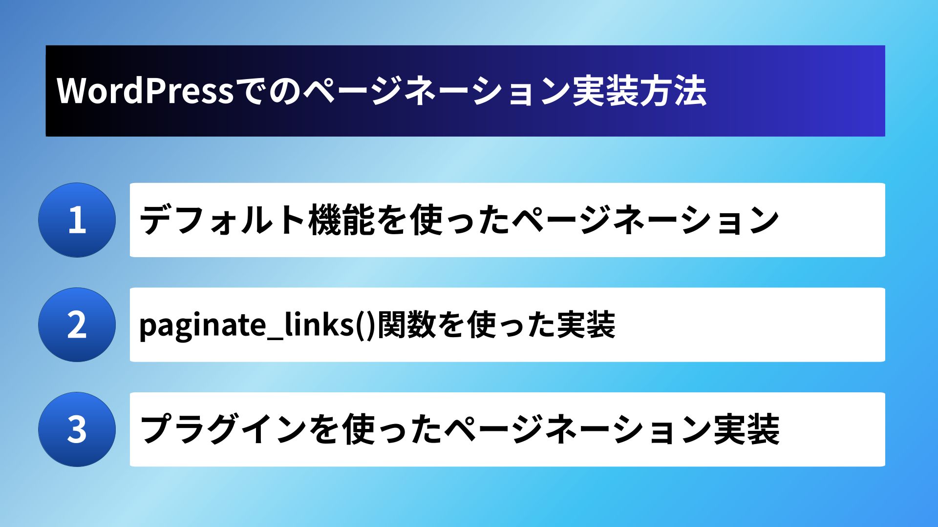 WordPressでのページネーション実装方法
