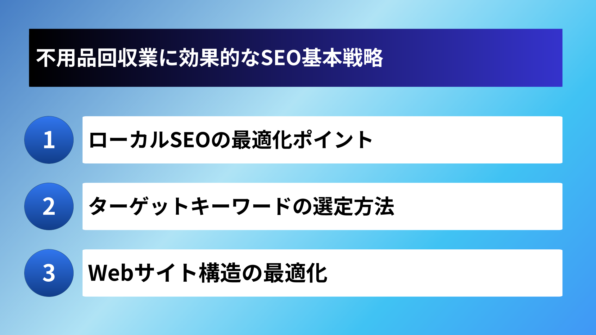 不用品回収業に効果的なSEO基本戦略