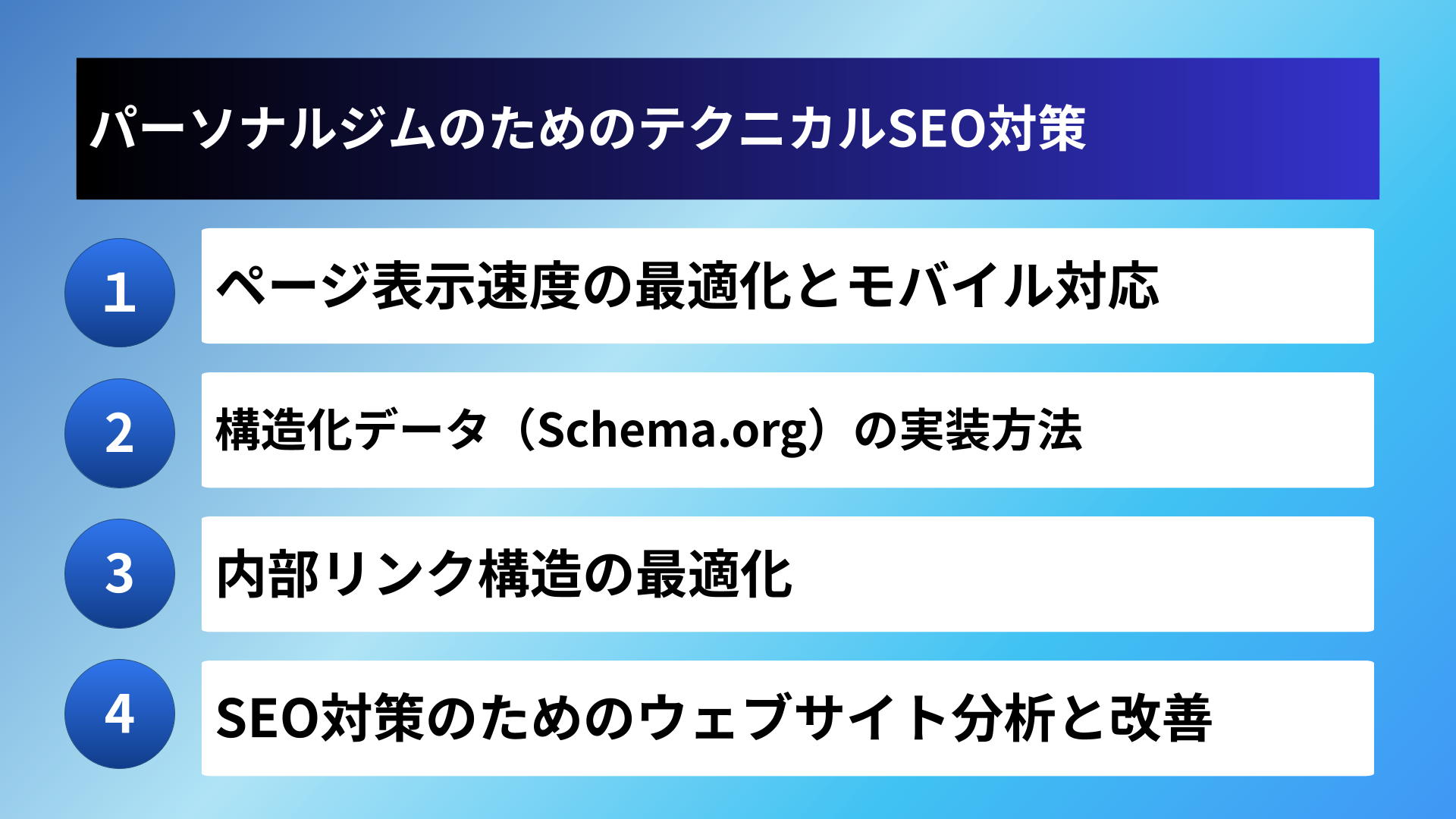 パーソナルジムのためのテクニカルSEO対策
