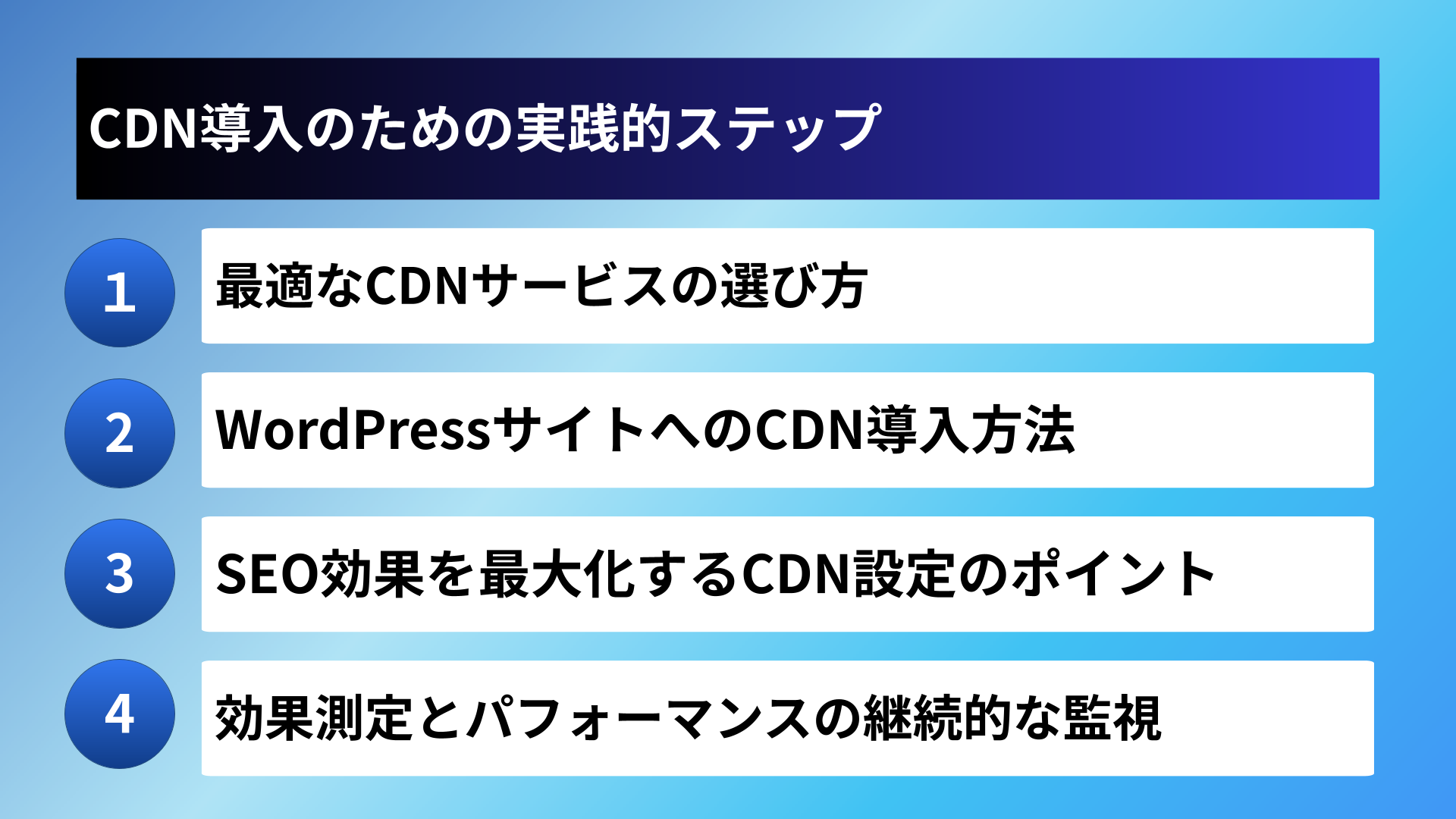 CDN導入のための実践的ステップ
