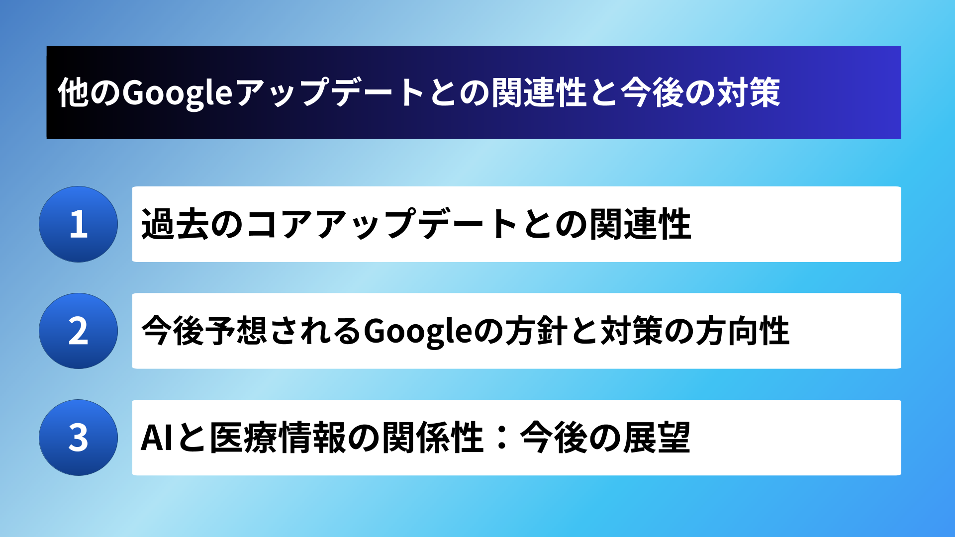 他のGoogleアップデートとの関連性と今後の対策