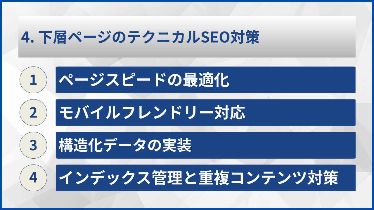 4. 下層ページのテクニカルSEO対策