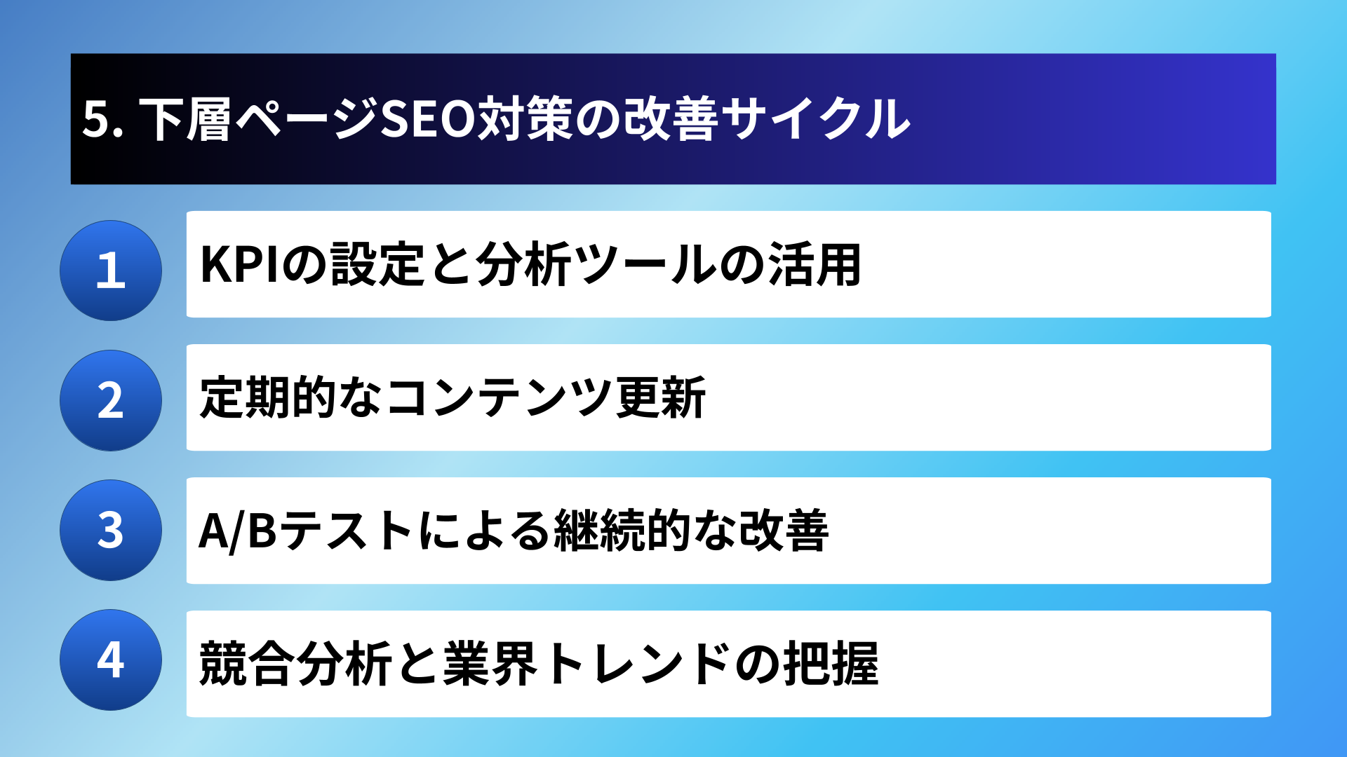 5. 下層ページSEO対策の改善サイクル