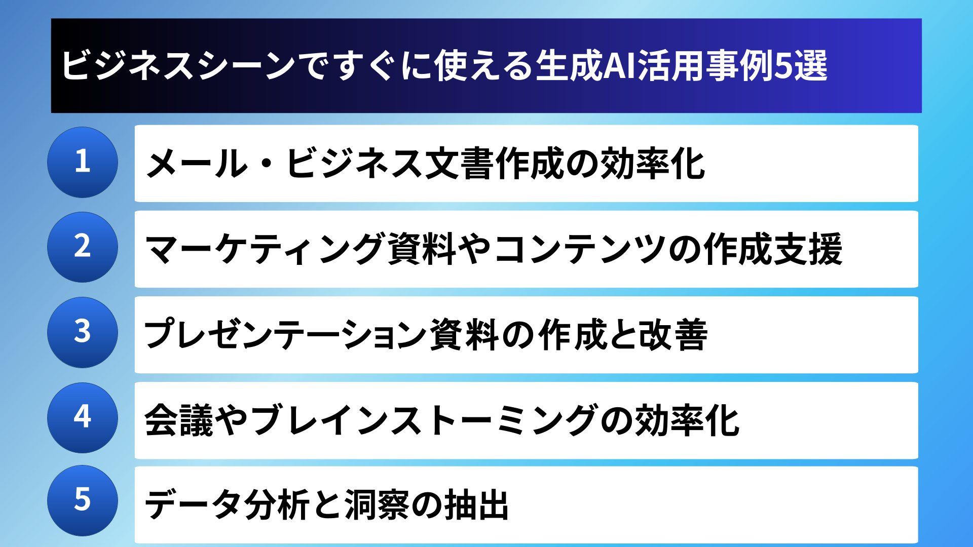ビジネスシーンですぐに使える生成AI活用事例5選