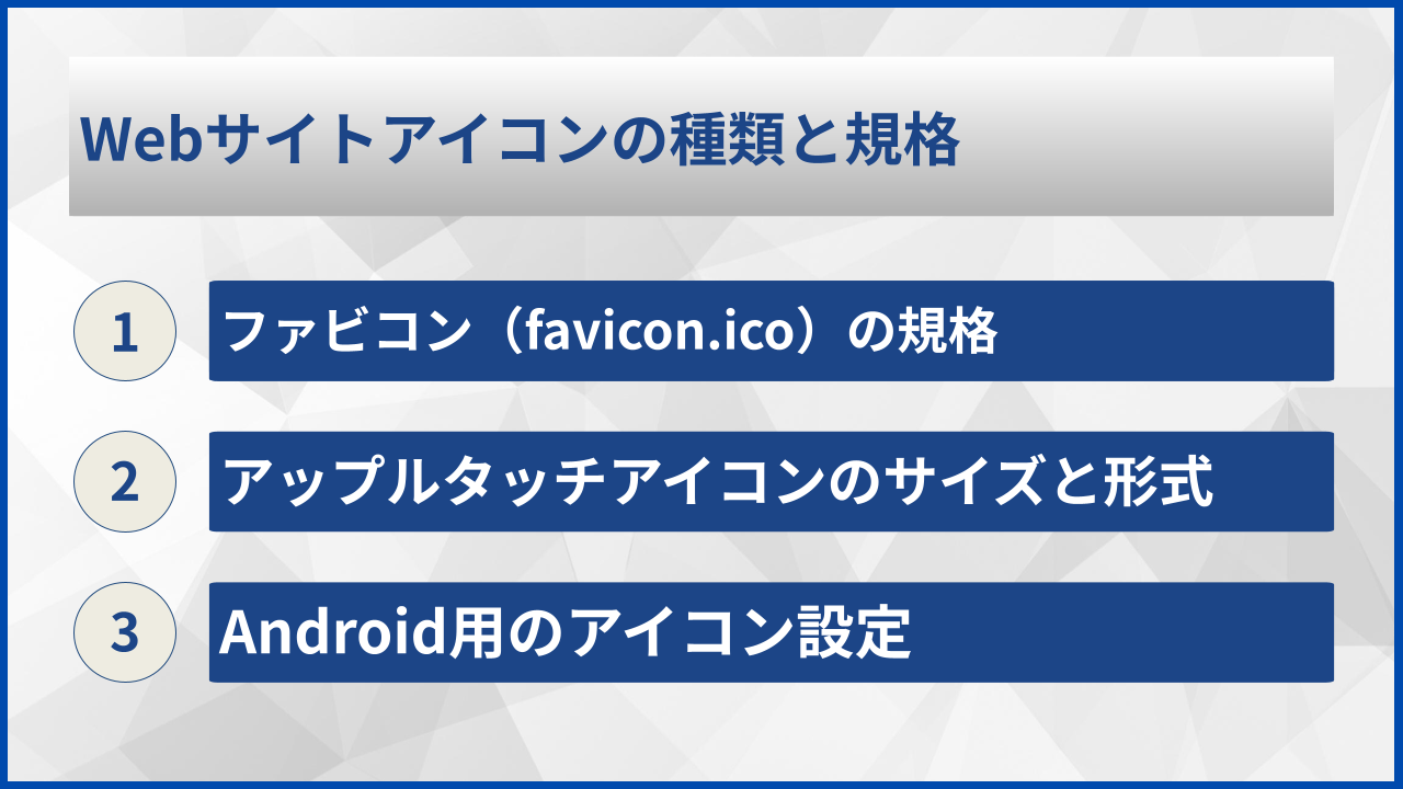 Webサイトアイコンの種類と規格