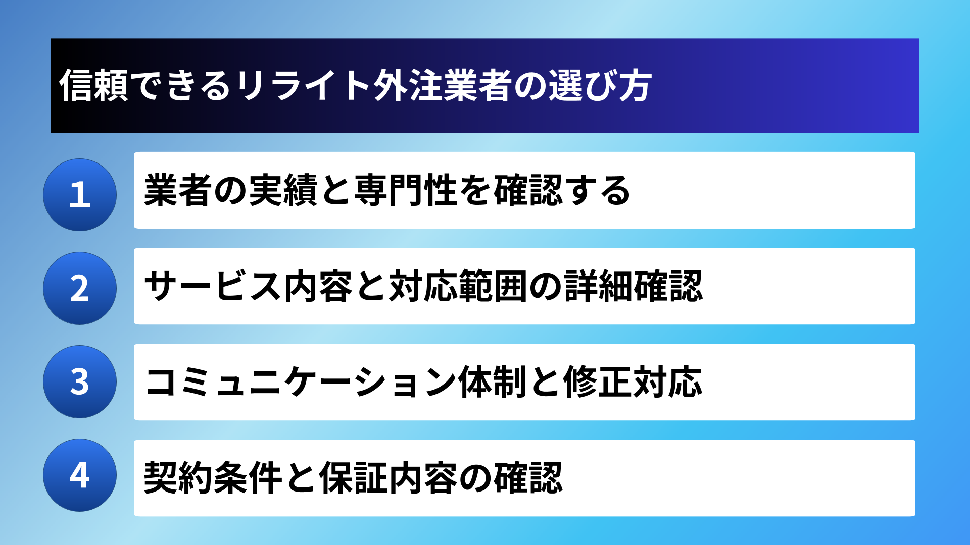 信頼できるリライト外注業者の選び方