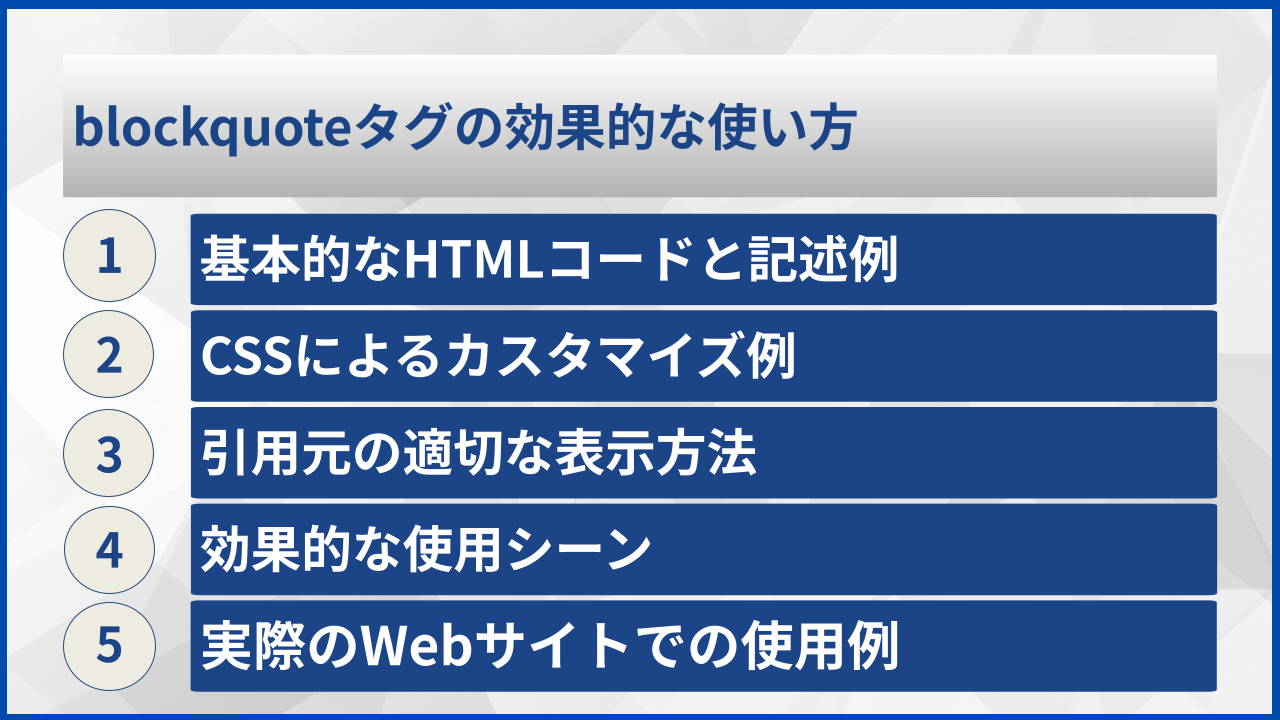 blockquoteタグの効果的な使い方
