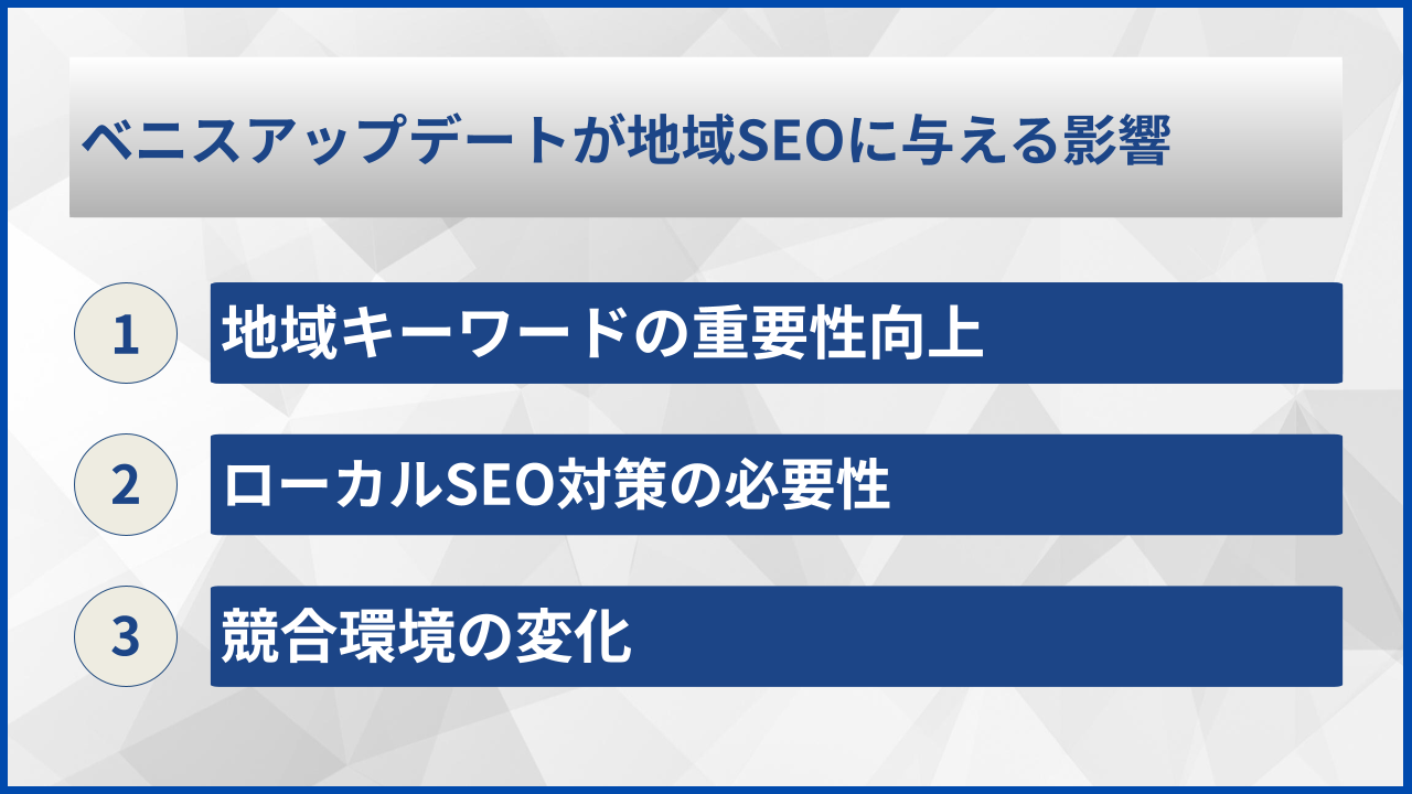 ベニスアップデートが地域SEOに与える影響