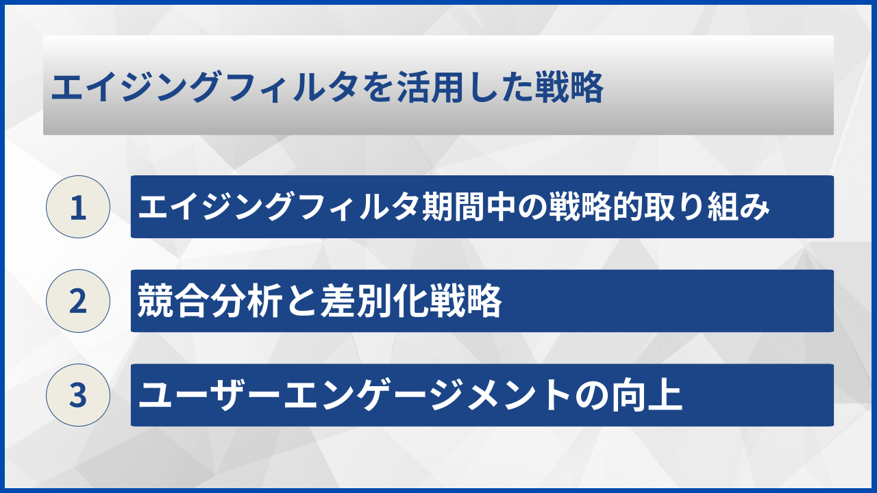 エイジングフィルタを活用した戦略